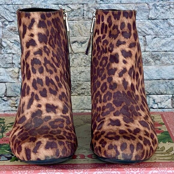Sam and Libby Animal Print Booties Women's Size 9.5 Chunky Heel - Picture 5 of 7